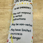 Autistic child on board what to do in an emergency seat belt cover, autistic chilld, sen child, non-verbal