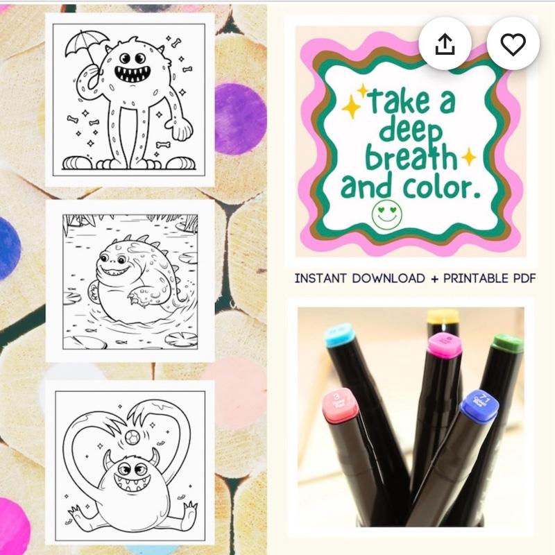 Bold and easy creepy monster colouring book