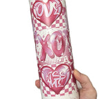 Xoxo Love Pink 20oz Tumbler with Lid and Straw - Stylish Heart Design for Everyday Use
