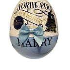16 inch blue and white personalised jumbo plastic gift egg Christmas Decoration