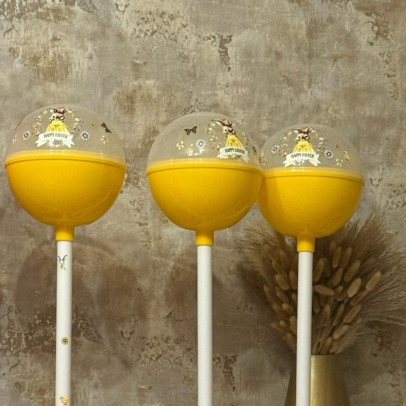 Giant fillable Easter themed plastic lollipop in yellow not filled Gift, organiser. Easter, birthday or valentines gift Hermione Granger