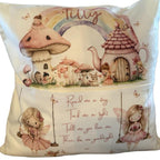 Personalised fairy pocket cushion, pillow. Would look beautiful in any little girls room. 40x40. Option to add on insert and plush