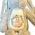 Soft Plush Bunny Personalised with Name and Bunny Picture Added to Stomach Perfect First Easter Gift for Kids