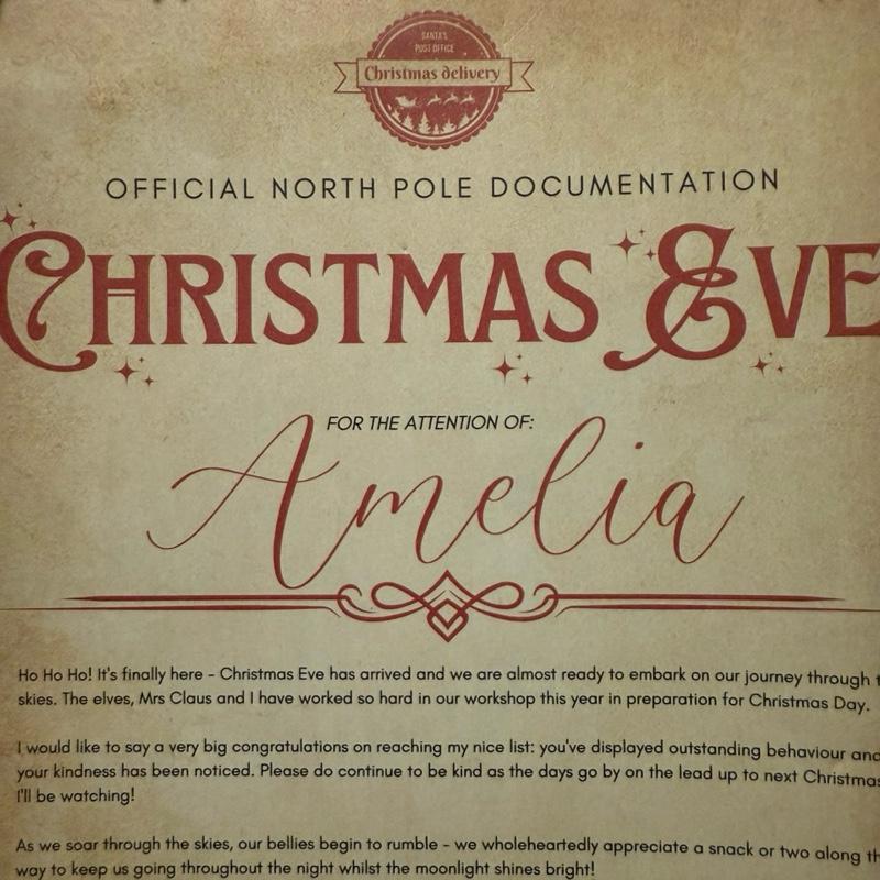 Personalised Christmas Eve letter from Santa