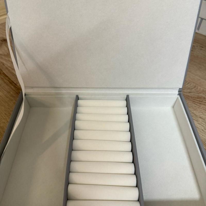 Personalised engraved jewellery box in grey with cream inside lining. Mum can be changed for different spelling or name