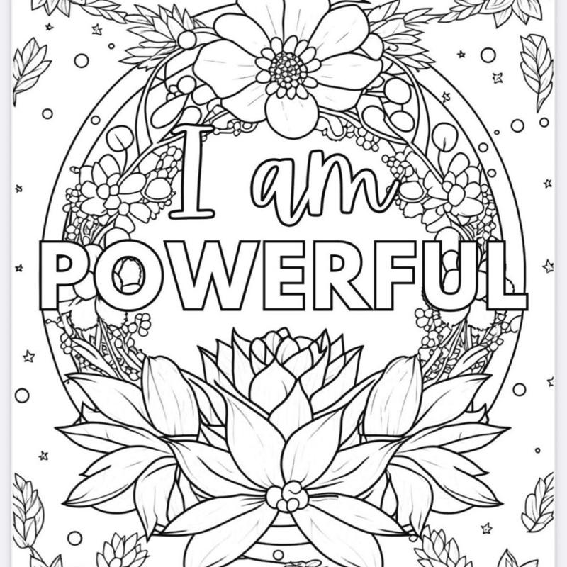 Adults Positive Affirmations Colouring Book - 21 Pages for Stress Relief and Relaxation