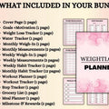 weight loss planner/journal with 15 different pages included to keep you on track