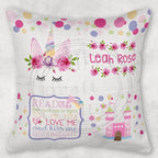 Cute personalised unicorn pocket book cushion, nursery cushion, book cushion, reading cushion, leave name on notes at checkoutt or send a message with name