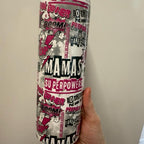 Perfect 20oz Insulated Double Walled Tumbler for Mother’s Day Hot & Cold Drinks with Lid and Straw Pop Art Design pink, white and black