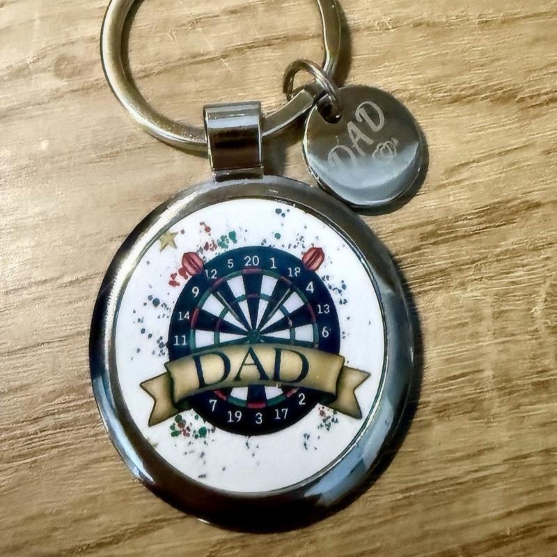 Dad sliver keyring with a small dad charm on perfect for Father’s Day, a gift to your dad, men’s gift, gifts for dads, Father’s Day gifts