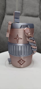 Rose Gold Luxury Monogram 3D Printed Can Cooler – 330ml