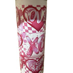 Xoxo Love Pink 20oz Tumbler with Lid and Straw - Stylish Heart Design for Everyday Use