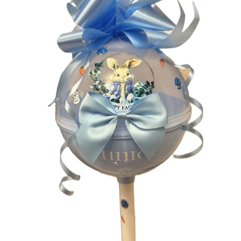 Blue Easter bunny themed giant  fillable plastic lollipop Easter, birthday or Valentine’s Day gift bouquet mother's Hermione Granger