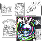Funny horror colouring books 3 to choose from cute serial killer, spooky stoner and Halloween stoner