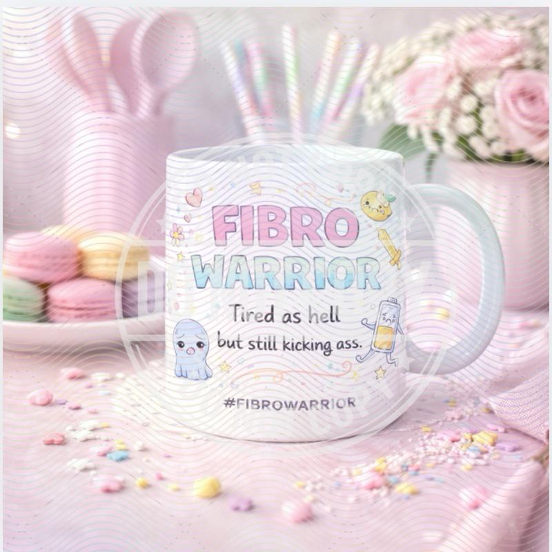 Fibro Warrior Fibromyalgia Mug 10 Designs Available for Fibro Warriors Pain Chaos and Caffeine Theme