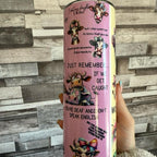 I Was Told To Check My Attitude - Pink 20oz Tumbler with Cartoon Cow Design - Perfect for Daily Use, with lid and straw for hot and cold drinks