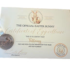 Easter certificate straight from the Easter bunny with medal