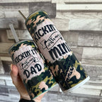 Hot and cold drinks, water insulated, double walled tumbler and sippy cup. Matching father and son. With straw and lid. BPA free Drinkware Flasks Bottles Bottled Portable. Camo design