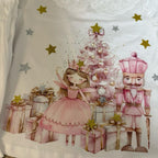 Young Girls Christmas Princess and Nutcracker Pyjamas Can Have Any Text Added with Festive Design and Stars