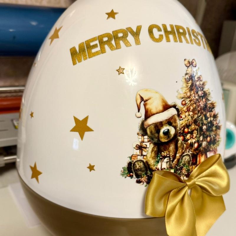 Personalised White and gold 16 inch jumbo egg perfect for filling with Christmas gifts