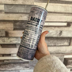 Super Dad 20oz Insulated Double Walled Tumbler for Hot and Cold Drinks with Lid and Straw Perfect Gift for Fathers