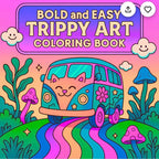 Bold and easy trippy art colouring book