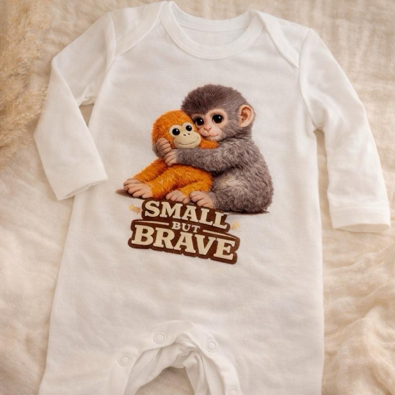 Punch the monkey romper suite-small but brave
