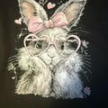 Children’s Cute bunny rabbit black organic cotton t shirt