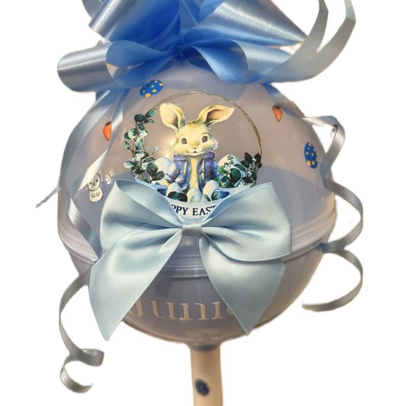 Blue Easter bunny themed giant  fillable plastic lollipop Easter, birthday or Valentine’s Day gift bouquet mother's Hermione Granger