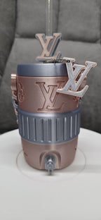 Rose Gold Luxury Monogram 3D Printed Can Cooler – 330ml