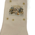 Christmas Themed Personalised Fluffy Socks with Festive Snowman and Reindeer Design for Cozy Holiday Wear White