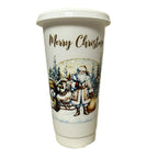 Christmas personalised cold cup with lid and straw Bottle Drinkware Water Bottles Reusable Portable Tumbler Washable Mug