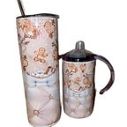 Christmas Themed Tumblers with Lid and Straw in 20oz and 12oz Sippy Cups Featuring Festive Gingerbread Design Bottle Drinkware Water Bottles Insulated Bottled Portable Washable Reusable Flasks
