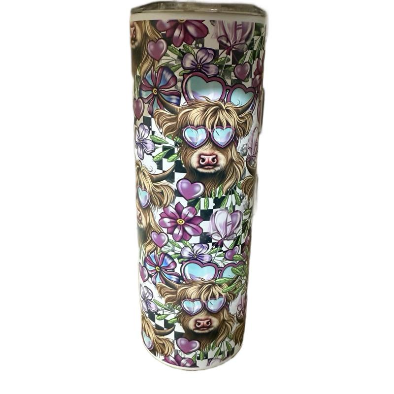 Sorta sweet but moody cow 20oz tumbler for hot and colds drinks with lid and straw
