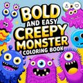 Bold and easy creepy monster colouring book