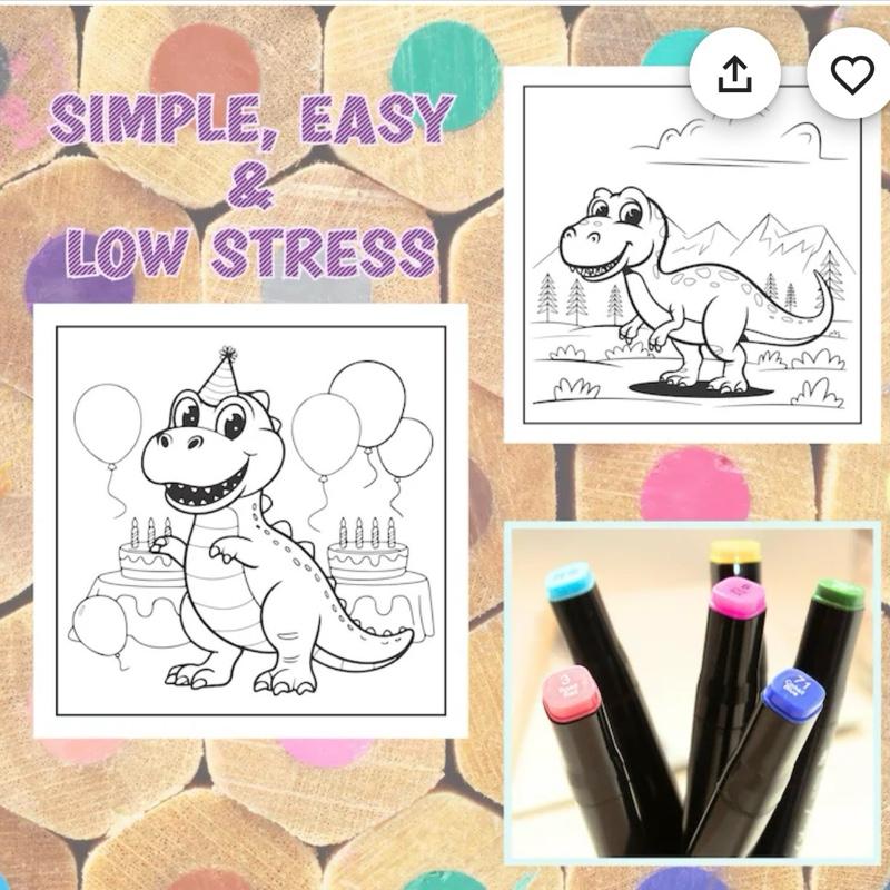 Bold and Easy Dinosaur Coloring Book for Kids - Fun Dinosaur Lovers Colouring Book - Perfect for Creative Kids