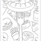 Junk food colouring book 20 pages to colour in all your favourite foods