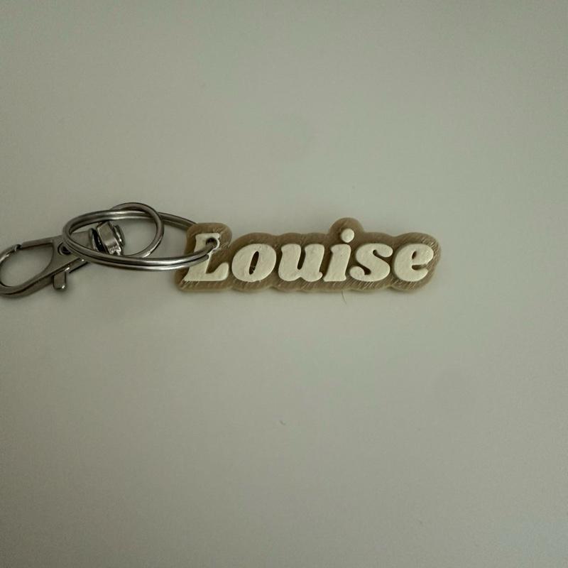 Name keychain, personalised keyring, name tag for bag, name clip for bag and lunch box. Personalised with any name leave note at checkout out with name you would like. 3d printed