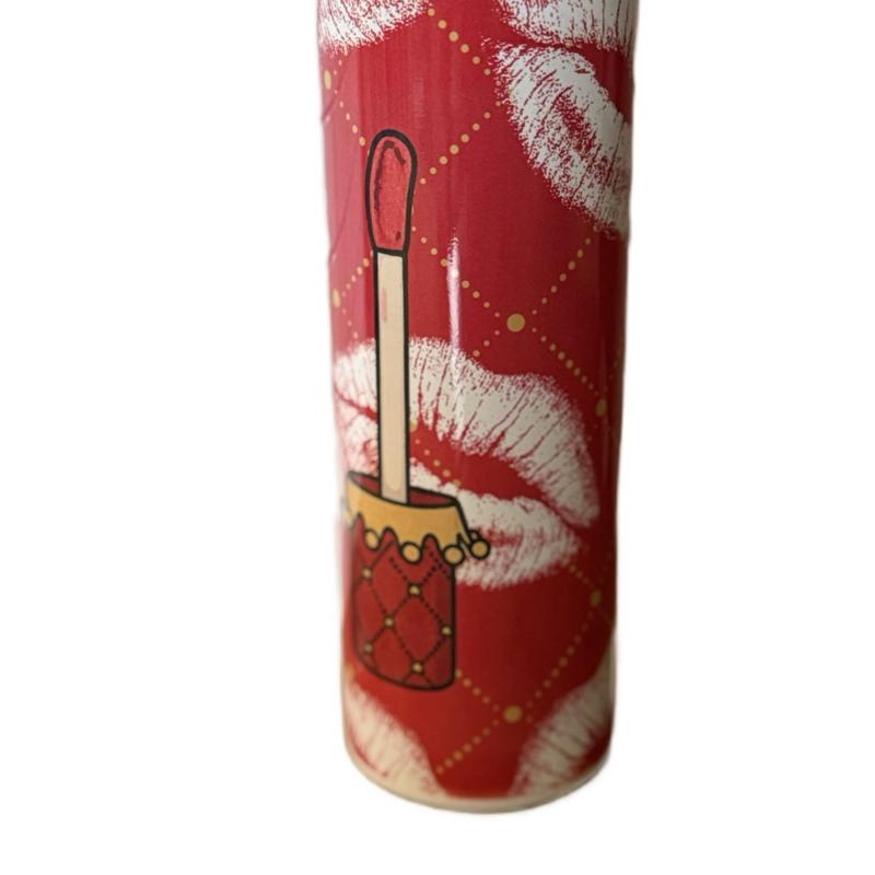Stay Shining Red Lips Makeup Themed 20oz Tumbler Double Walled Insulated Drinkware Mug Bottles Cup Lid Straw Beverage Flasks Bottled Portable