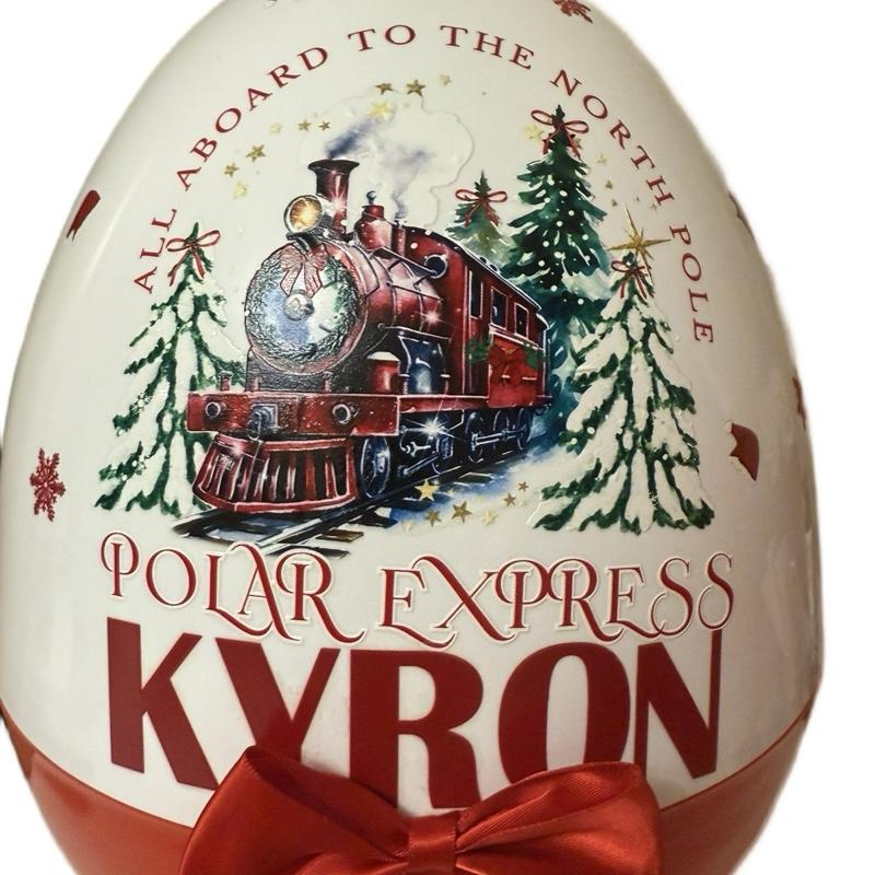 Red 16 inch jumbo Christmas train themed egg-perfect for filling with Christmas gifts