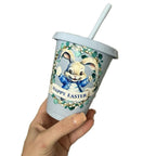 Easter Bunny Themed Cold Cup Personalised with Name Available in 2 Colours and 2 Sizes Perfect for Easter Celebrations