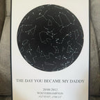 Pay what you can. Perfect Father’s Day gift. The day you became my dad a4 high quality card print, star chart, star picture, Father’s Day print. Once you order message me your details so I can create the perfected gift for your loved ones