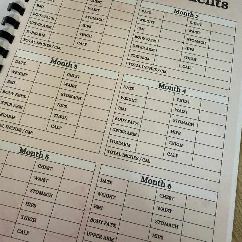 weight loss planner/journal with 15 different pages included to keep you on track