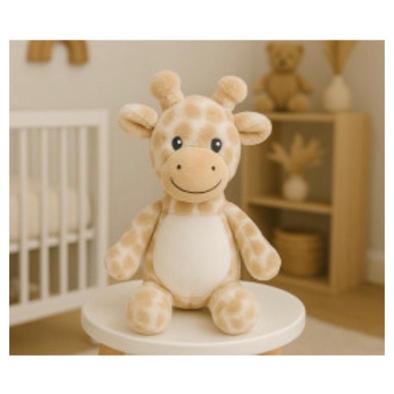 Personalised cute giraffe, soft toy, childrens personalised teddy, nursery. Add name at checkout or send a message after purchase