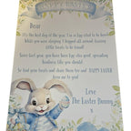 Personalised blue or pink letters from the Easter bunny