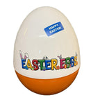 Personalised 16inch white and orange jumbo plastic egg (comes empty)