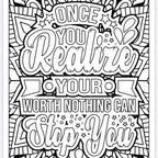 Adults Positive Affirmations Colouring Book - 21 Pages for Stress Relief and Relaxation