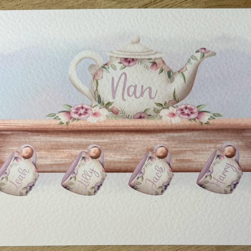 Floral cup family print out perfect gift for nans, mums, aunties etc - perfect Mother’s Day gift  Decor Ornaments Flower Photo Room Decoration