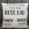 Dad’s pocket cushion, remote control holder, dads gift, gifts for fuzzy dads, best dad Father’s Day present, 40 x 40 cushion