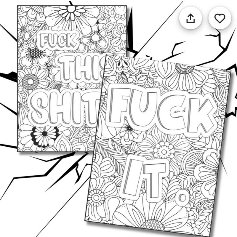 Adult humour sweary colouring book